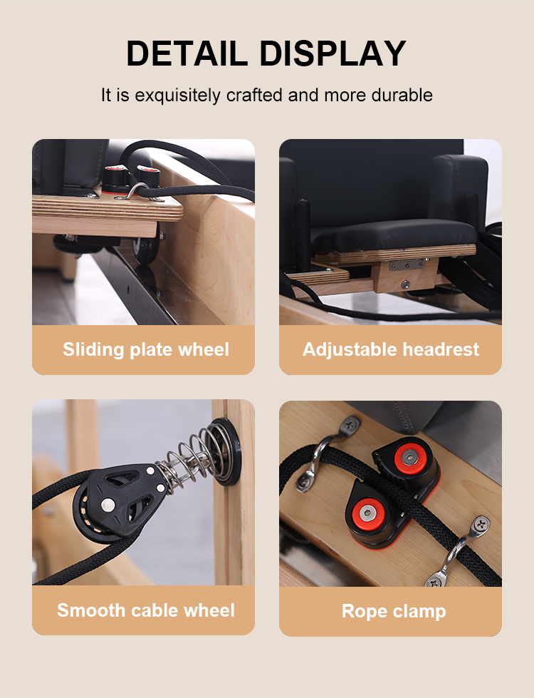 High quality Pilates Reformer Machine Stunning Maple wood frame（Q90）