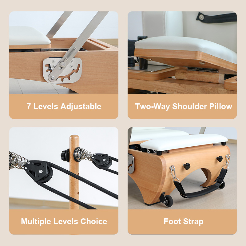 Unique Design Beech Wood Frame Pilates Reformer Commercial Studio Home Quality（H89）