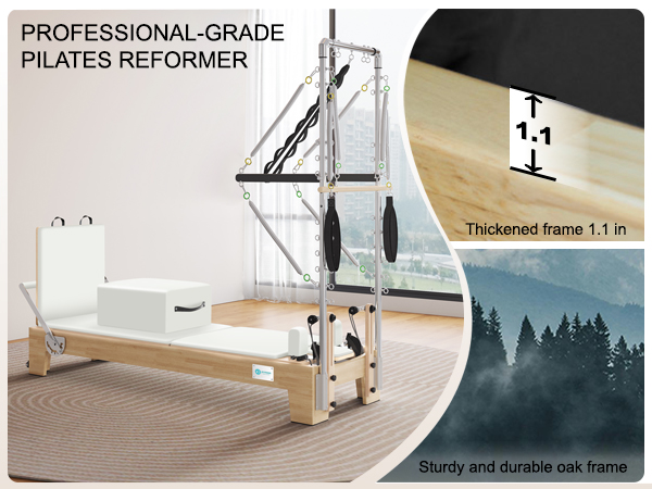 Pilates Reformer Semi-Elevated Half Tower | Professional-Grade Home Studio Equipment  (B60)