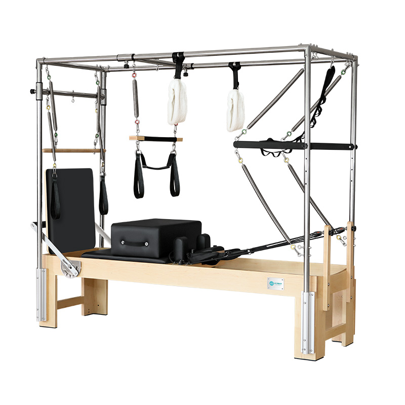 3 in 1 Multifunctional Pilates Reformer Equipment Maple wood frame（E90）