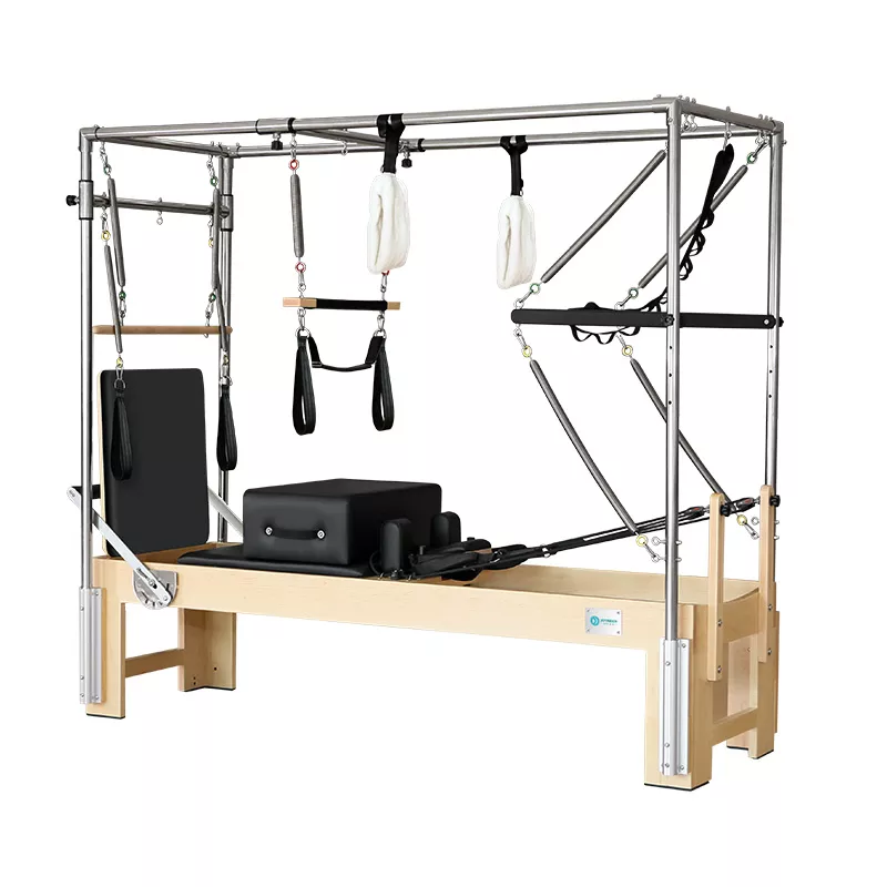 3 in 1 Multifunctional Pilates Reformer Equipment Maple wood frame（E90）