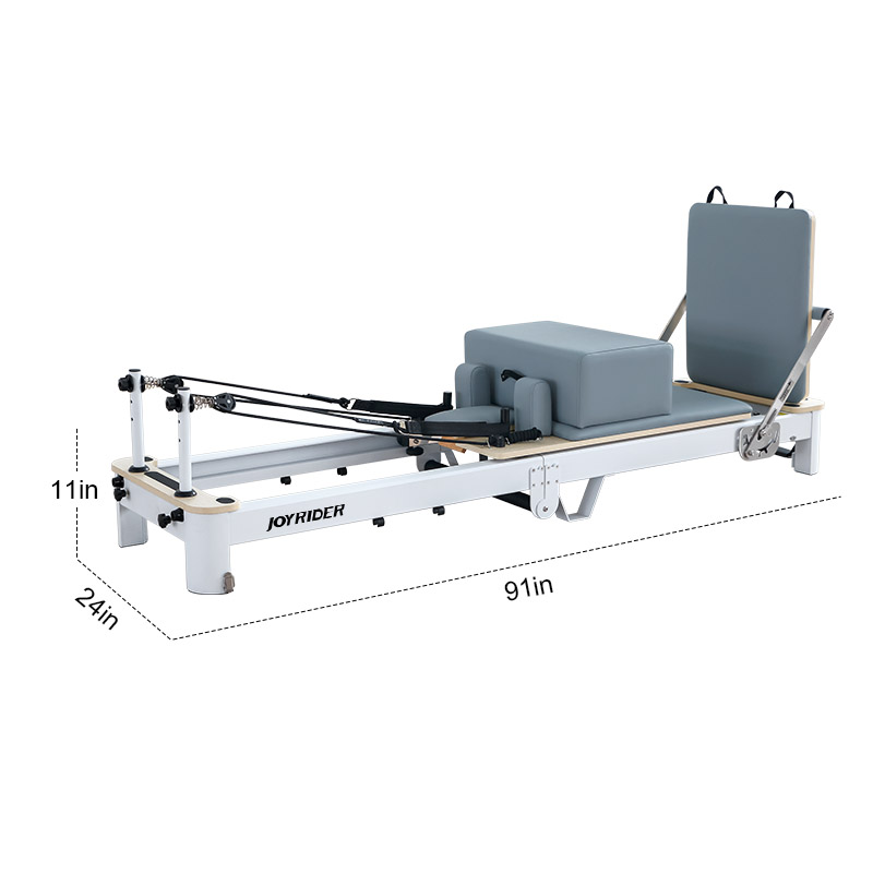 JOYRIDER Pilates Reformer Machine - Foldable Home & Studio Aluminum Frame with German Piano Wire Springs & Jump Board, (H78)