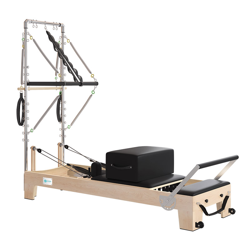 Pilates Reformer with Half Tower - Professional Wood Reformer with Jump Board（B90）