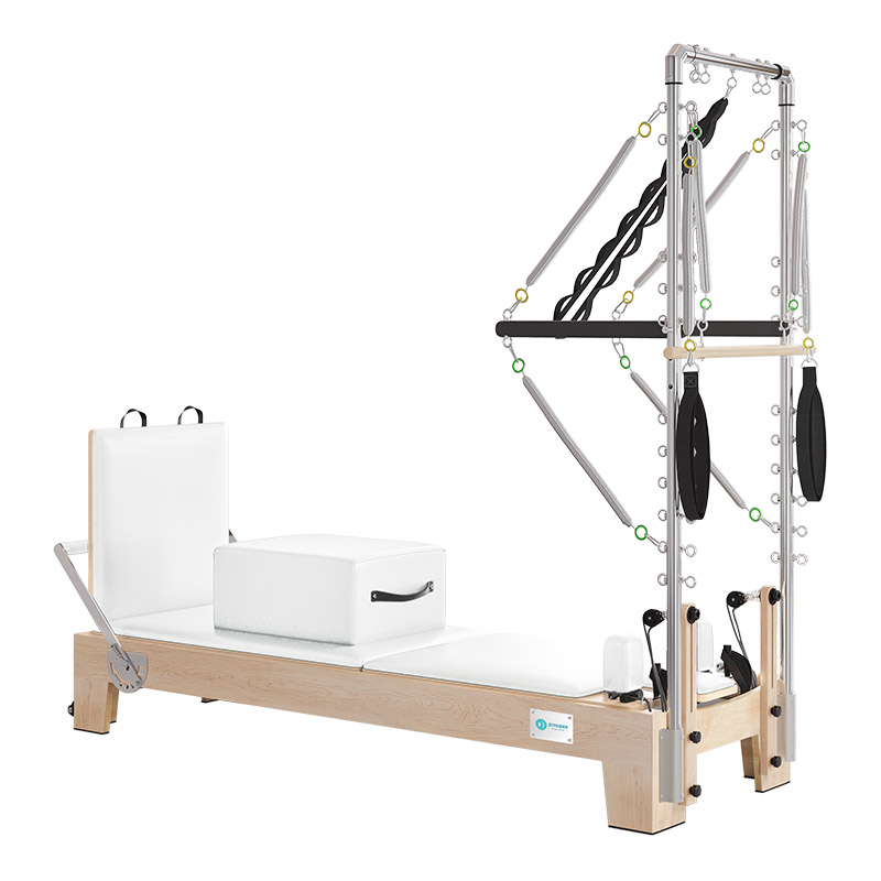 Pilates Reformer with Half Tower - Professional Wood Reformer with Jump Board（B90）