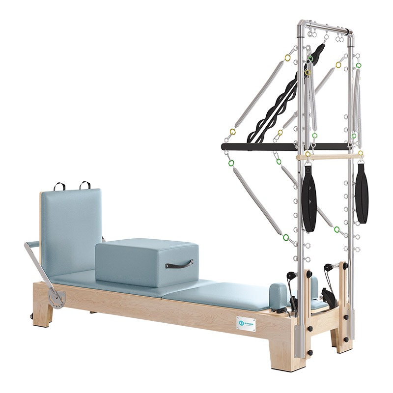 Pilates Reformer with Half Tower - Professional Wood Reformer with Jump Board（B90）