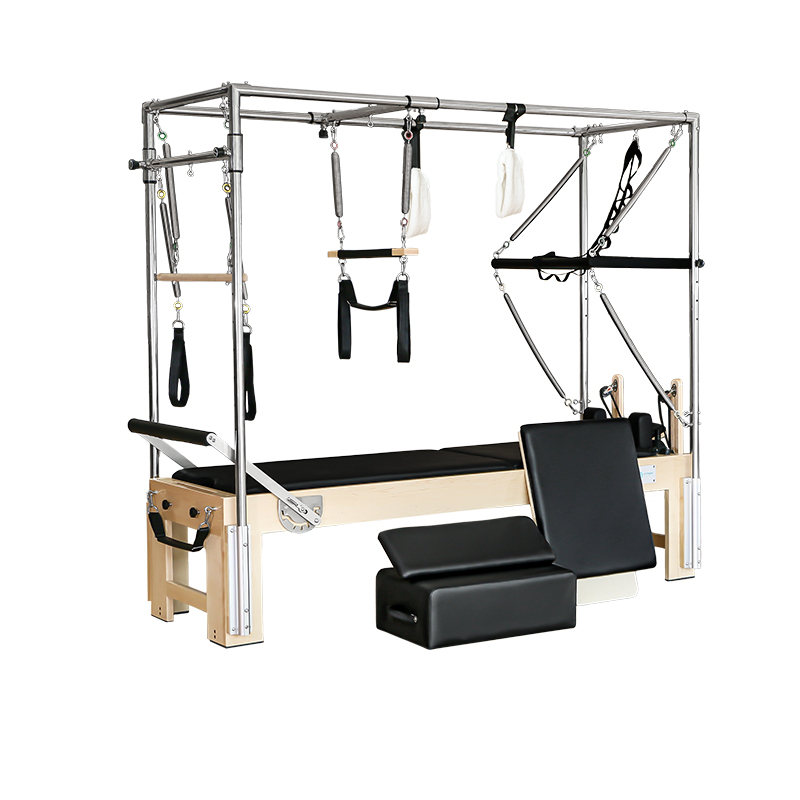 3 in 1 Multifunctional Pilates Reformer Equipment Maple wood frame（E90）