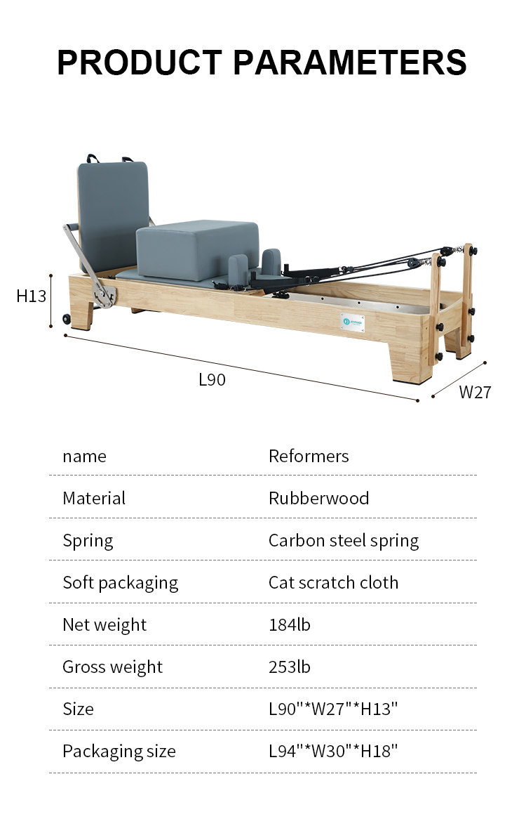 Joyrider Studio Pilates Reformer - Professional Wood Reformer with German Springs & Jump Board (H60)
