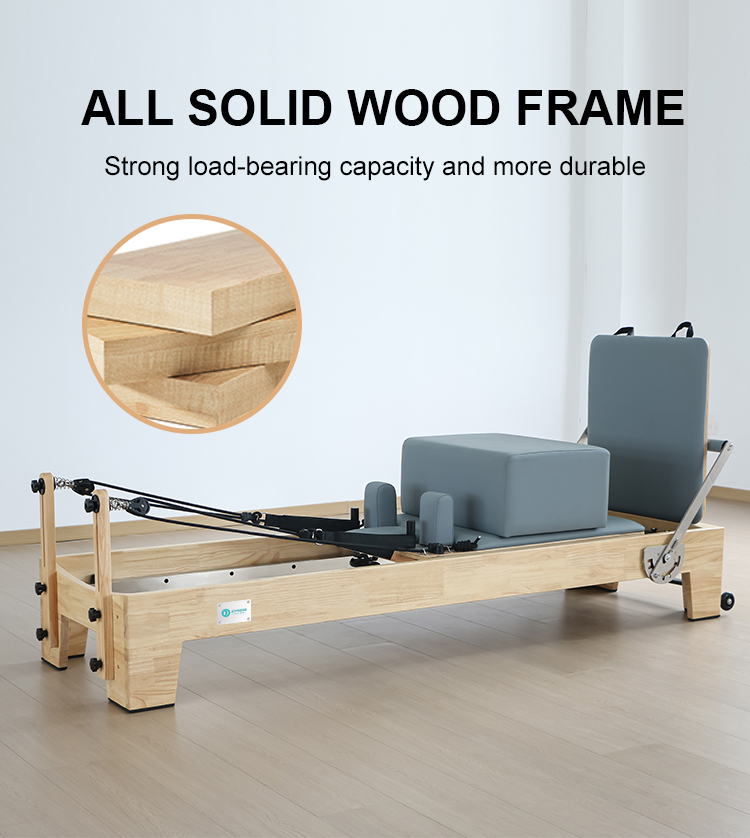 Joyrider Studio Pilates Reformer - Professional Wood Reformer with German Springs & Jump Board (H60)