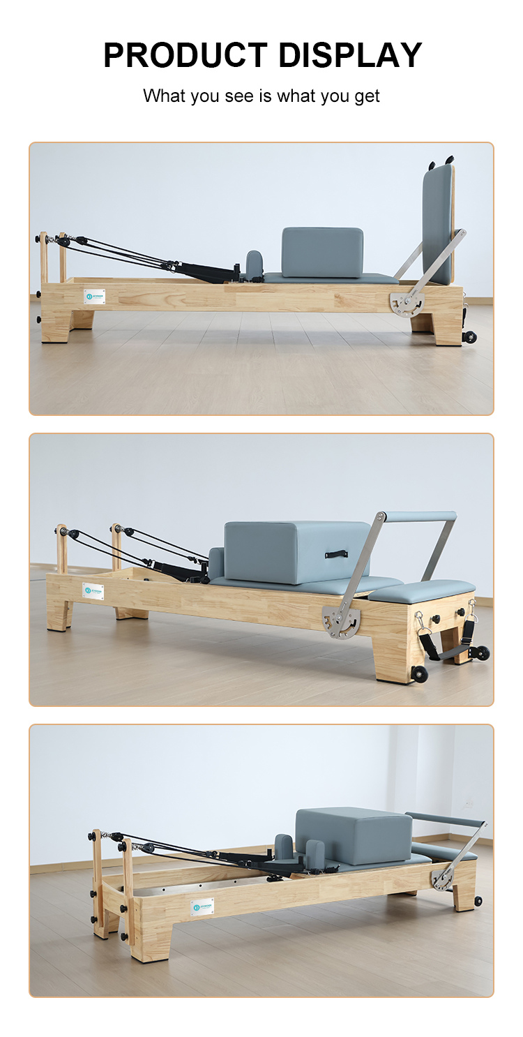Joyrider Studio Pilates Reformer - Professional Wood Reformer with German Springs & Jump Board (H60)