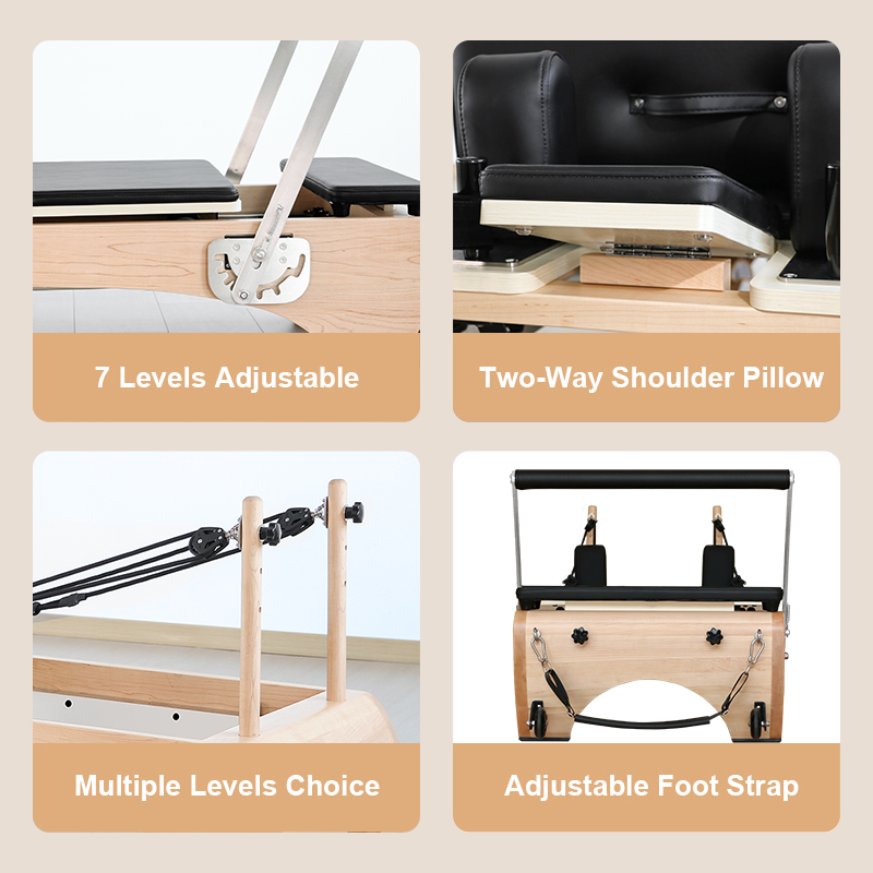 Unique Design Maple Wood Frame Pilates Reformer Commercial Studio Home Quality（H99） Discover the unique design Maple