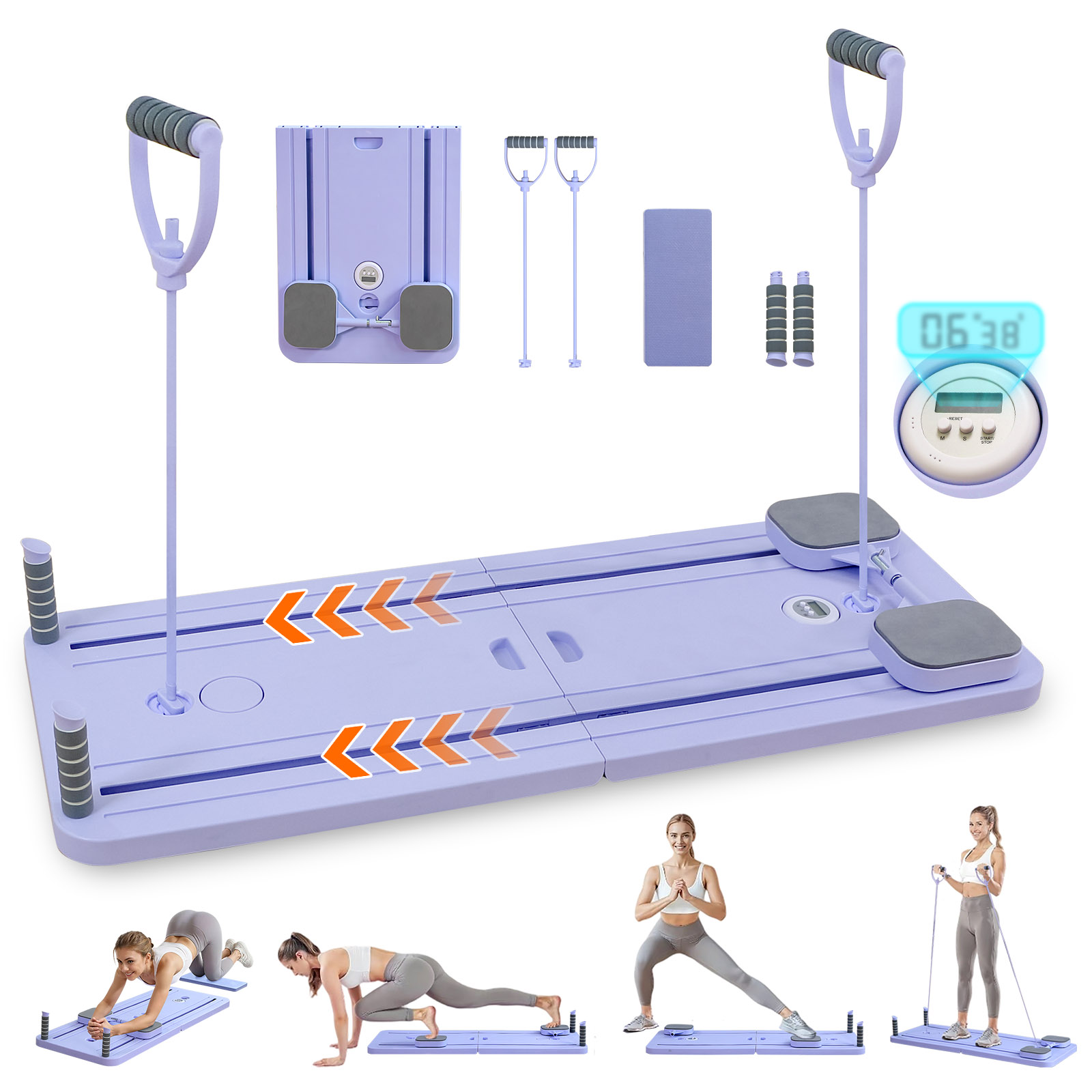 Multifunctional Pilates board 15 in 1 home reformer foldable carriable