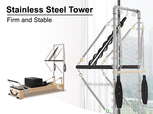 Pilates Reformer Semi-Elevated Half Tower | Professional-Grade Home Studio Equipment  (B60)