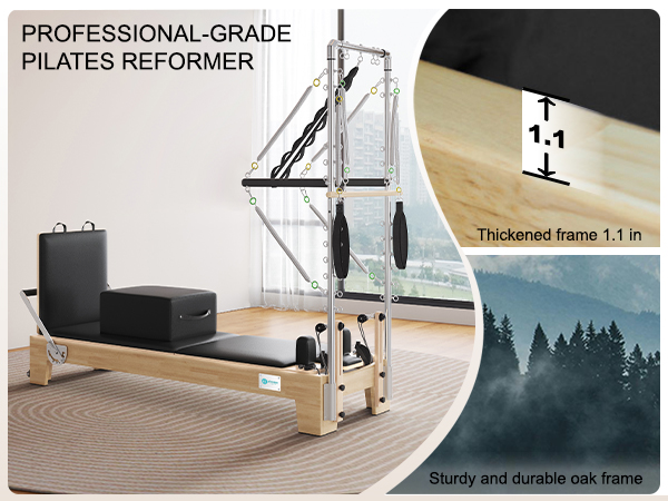 Pilates Reformer Semi-Elevated Half Tower | Professional-Grade Home Studio Equipment  (B60)