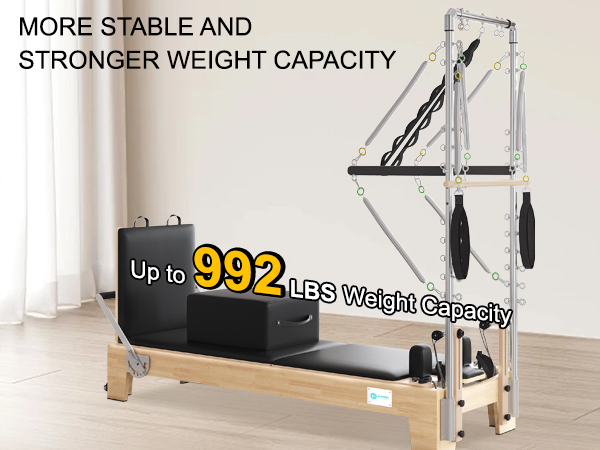 Pilates Reformer Semi-Elevated Half Tower | Professional-Grade Home Studio Equipment  (B60)
