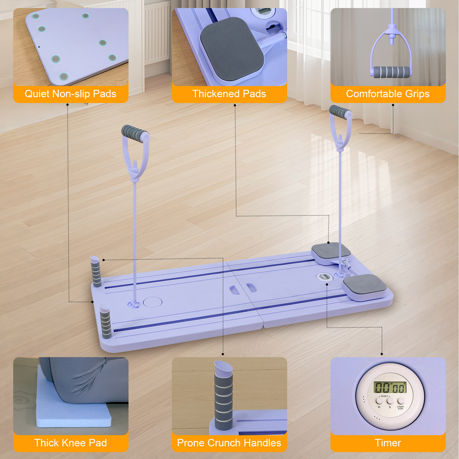 Multifunctional Pilates board 15 in 1 home reformer foldable carriable